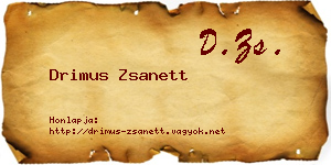 Drimus Zsanett névjegykártya