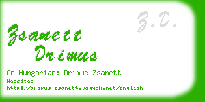 zsanett drimus business card